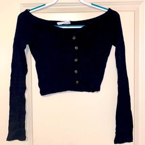 Long sleeve crop top, M